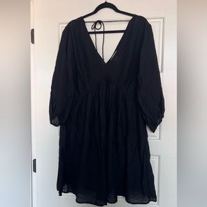 H&M balloon sleeve v neck dress